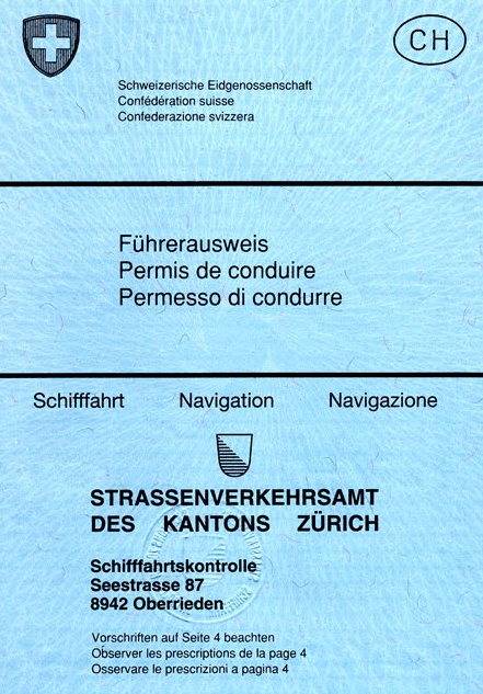 Bild Schweizer Schiffsführerausweis